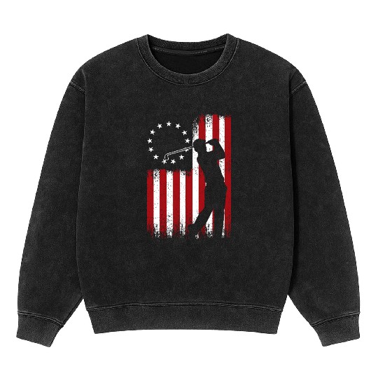 American Flag Golf USA Flag Mineral Wash Sweatshirts