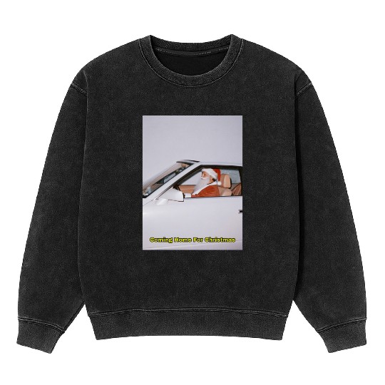 Santa's Joyful Ride Card Design Mineral Wash Sweatshirts
