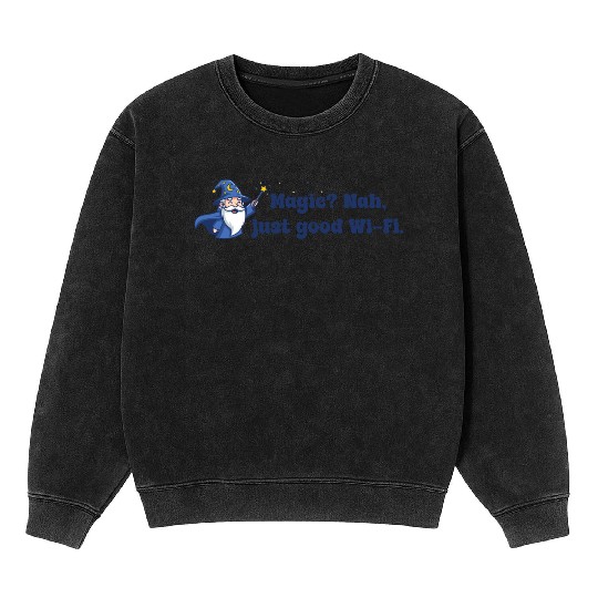 Whimsical Wizard with Star Wand Mineral Wash Sweatshirts