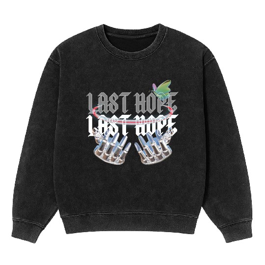 Last Hope Cyber Gothic Y2K Aesthetic Mineral Wash Sweatshirts