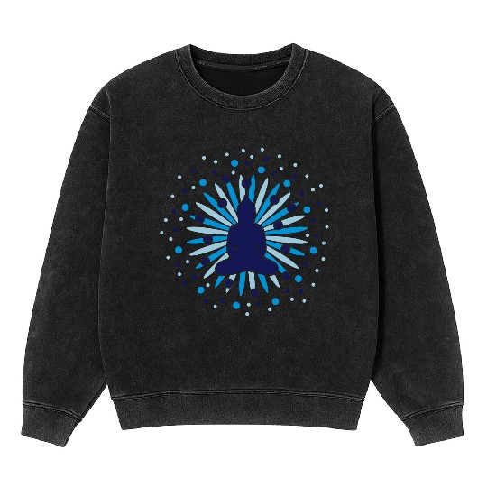 A Buddha mandala blossom Mineral Wash Sweatshirts