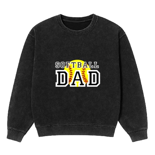 Softball Dad Mineral Wash Sweatshirts