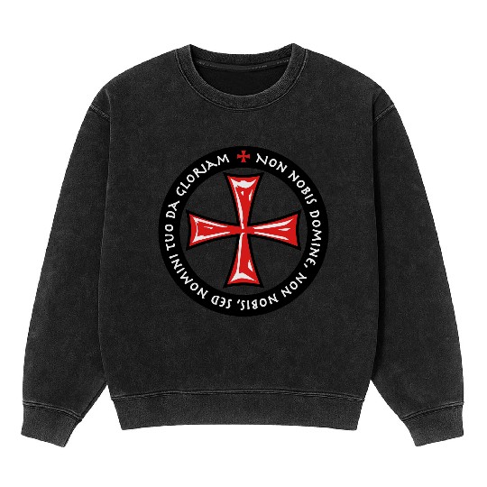Cross Knights Templar Crusader non nobis domine Mineral Wash Sweatshirts