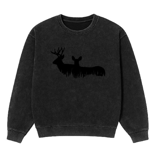 Deer Couple Mineral Wash Sweatshirts