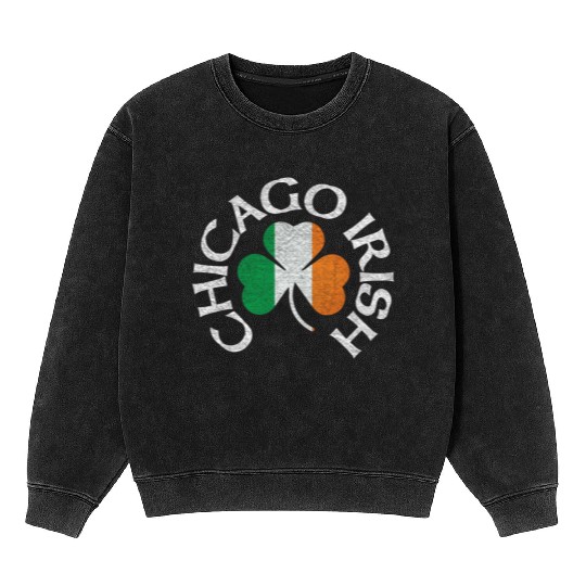 Chicago Irish Shamrock Apparel Mineral Wash Sweatshirts