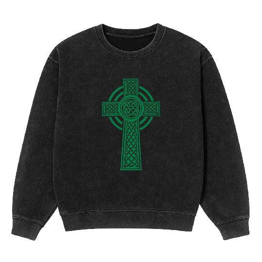Celtic cross Mineral Wash Sweatshirts