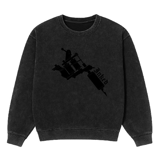 Inked Tattoo Gun Mineral Wash Sweatshirts