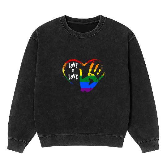 love is love Mineral Wash Sweatshirts