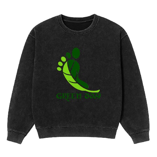 Green day Mineral Wash Sweatshirts