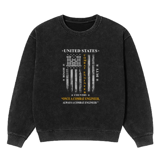 combat engineer, us army combat engineer, army com Mineral Wash Sweatshirts