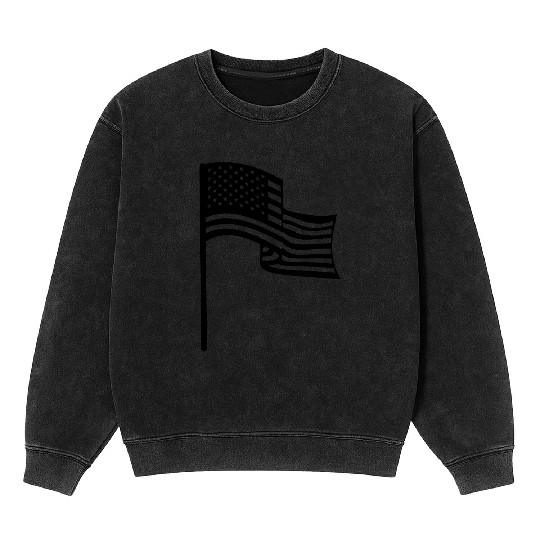wind waving flagpole usa america united states tex Mineral Wash Sweatshirts