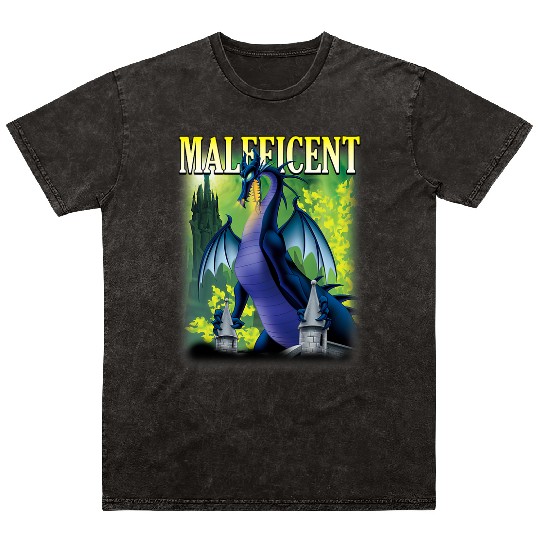 Disney Villains Sleeping Beauty Maleficent Dragon Fire Mineral Wash T Shirts