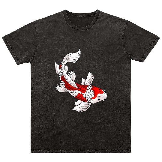 Japanese Koi Fish Carp Nishikigoi Taisho Sanke Mineral Wash T Shirts