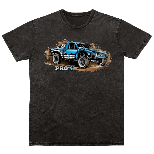 Pro4 Race Truck Blue Mineral Wash T Shirts