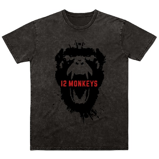 12 Monkeys Scream Stencil Tv Series 2015 Mineral Wash T Shirts