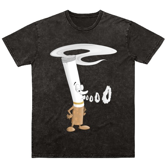 Cartoon cigarette clipart character blowing smoke Mineral Wash T Shirts