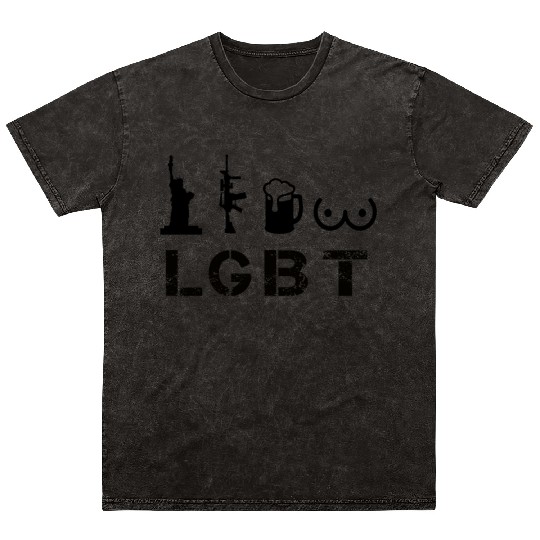 LGBT-liberty, Guns, Beer and Tits Mineral Wash T Shirts