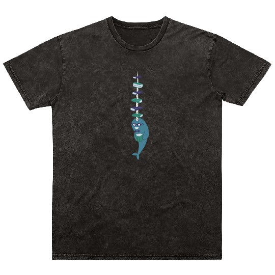 Never Give a Narwhal a Library Card Mineral Wash T Shirts