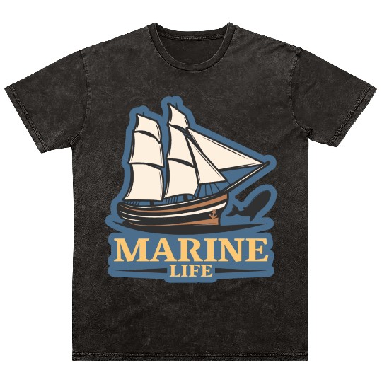 marine life logo Mineral Wash T Shirts