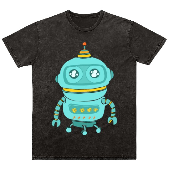 27 robot 33 png vectorstock 4842445 Mineral Wash T Shirts