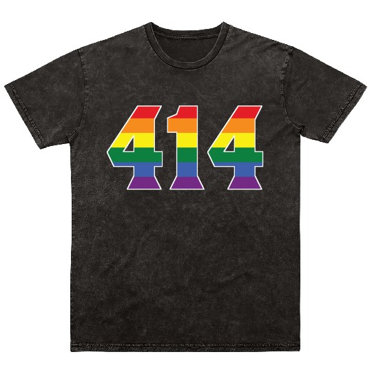 Gay Pride 414 Milwaukee Area Code Mineral Wash T Shirts