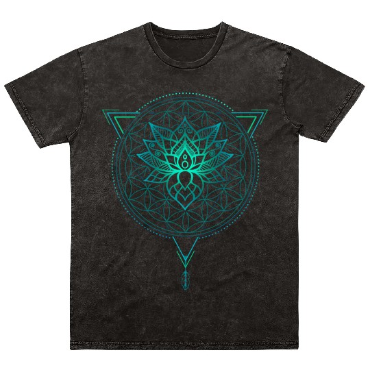 Lotus of Life Mandala in Geometric Mineral Wash T Shirts
