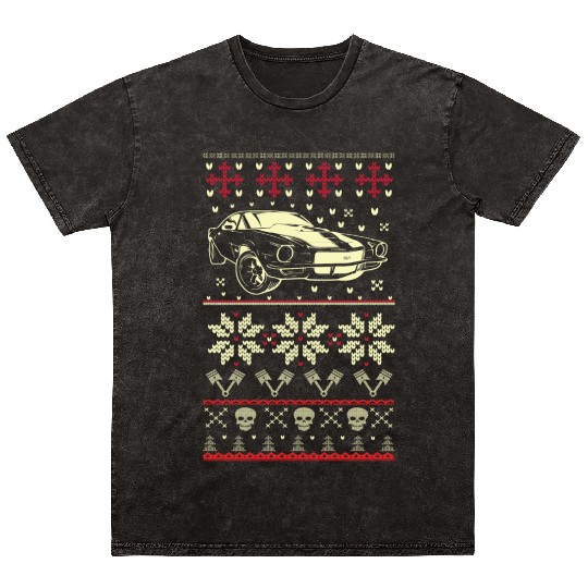 Camaro - Ugly Christmas Sweater for Camaro lover Mineral Wash T Shirts