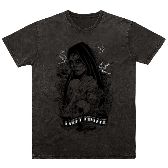 Santa Muerte Holy Woman Skull Mexico Dead Saint Mineral Wash T Shirts