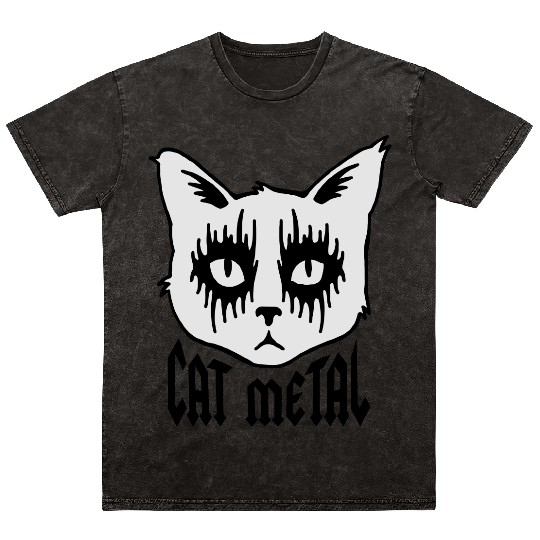cat metal Mineral Wash T Shirts