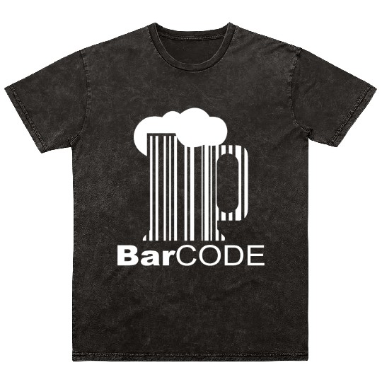 beer Barcode Mineral Wash T Shirts