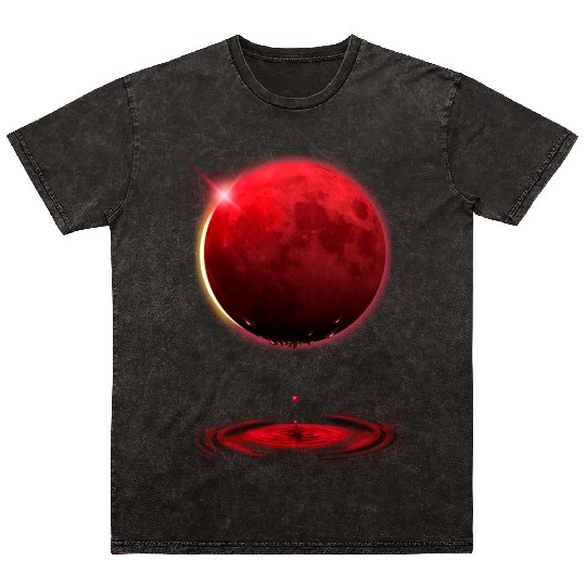 Vampire werewolf blood red moon eclipse Mineral Wash T Shirts