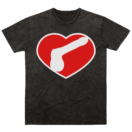 logo i love heart gay gay cock lover penis big man Mineral Wash T Shirts