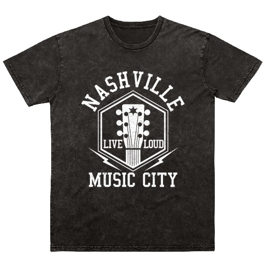 Nashville Tennessee - Country Music City Mineral Wash T Shirts