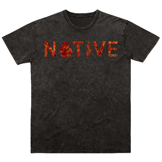 Native Michigan Red Autumn Foliage Mineral Wash T Shirts