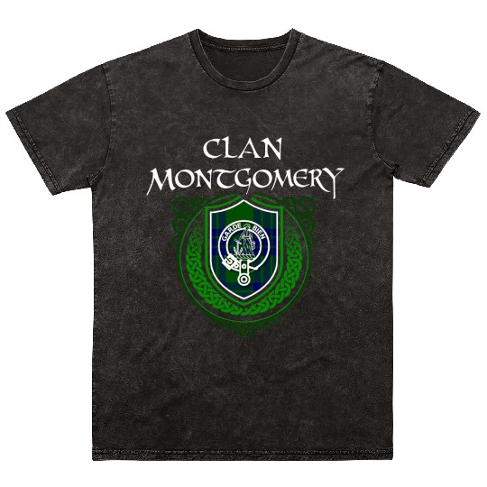 Montgomery Surname Scottish Clan Tartan Crest Badg Mineral Wash T Shirts