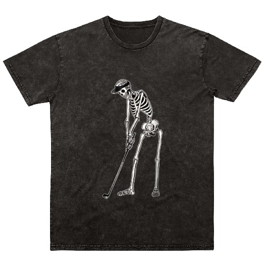 Skeleton Golf Halloween Mineral Wash T Shirts Funny Halloween2018