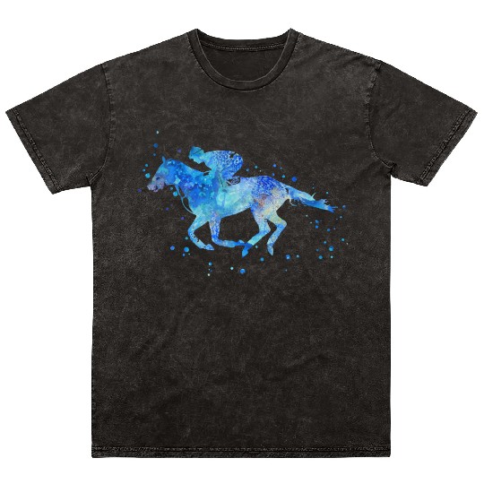 Horse racing, watercolor horse racing Mineral Wash T Shirts