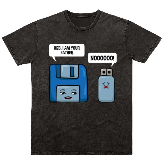 Floppy Disc USB Data Nerd Computer Science Gift Mineral Wash T Shirts