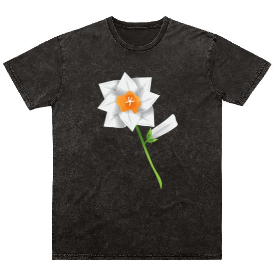 Flower Spring Daffodil Narcissus White - Gift Idea Mineral Wash T Shirts