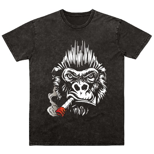 Gorilla smokes cigar, Big Boss Mineral Wash T Shirts gift