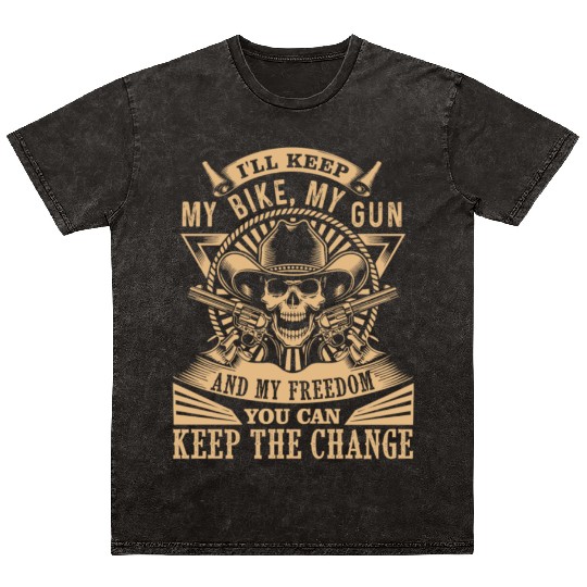 Bike Gun freedom keep change life Mineral Wash T Shirts