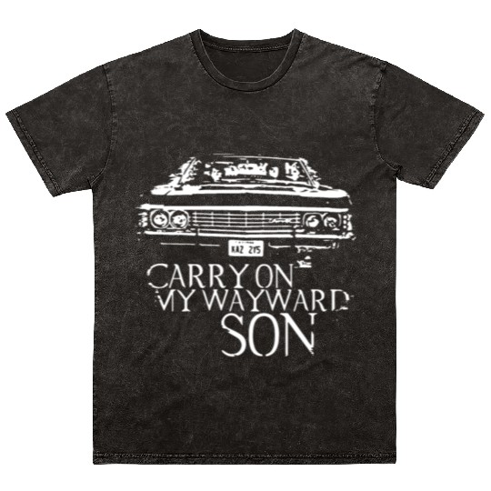 Carry on my wayward son Supernatural Mineral Wash T Shirts