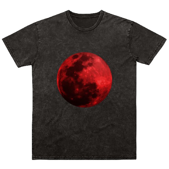 Blood Moon - Space - Graphic Realistic Mineral Wash T Shirts