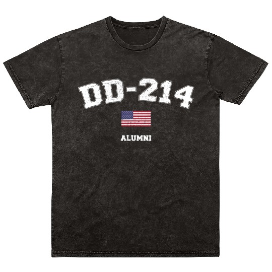 Dd 214 Us Armed Forces Alumni Usa Flag Vintage Mineral Wash T Shirts