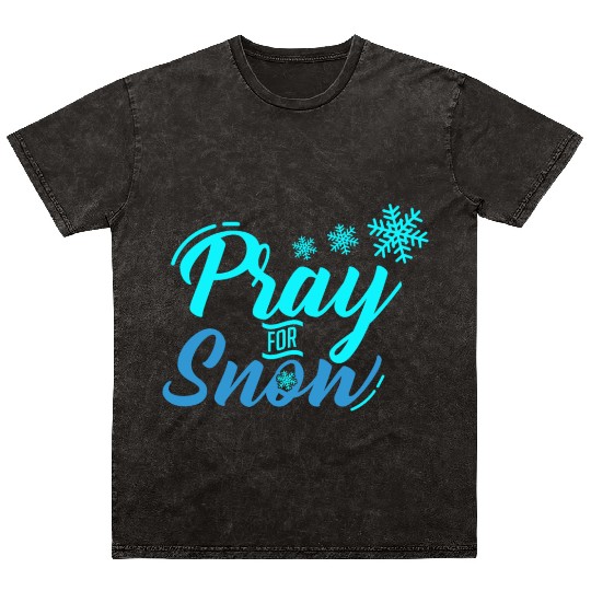 Pray for Snow Snow White Christmas Praying Mineral Wash T Shirts