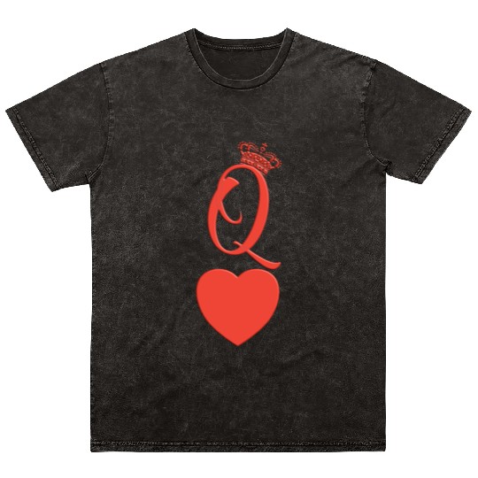 queen heart crown queen of hearts playing card Mineral Wash T Shirts