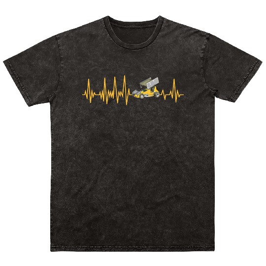 Sprint Car Racing Heartbeat Pulse Mineral Wash T Shirts