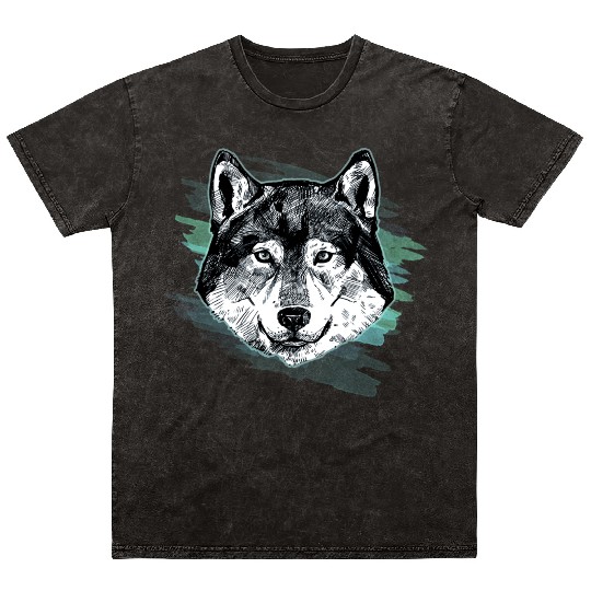 Wolf Arctic Art Animal Lover Gift Idea Mineral Wash T Shirts