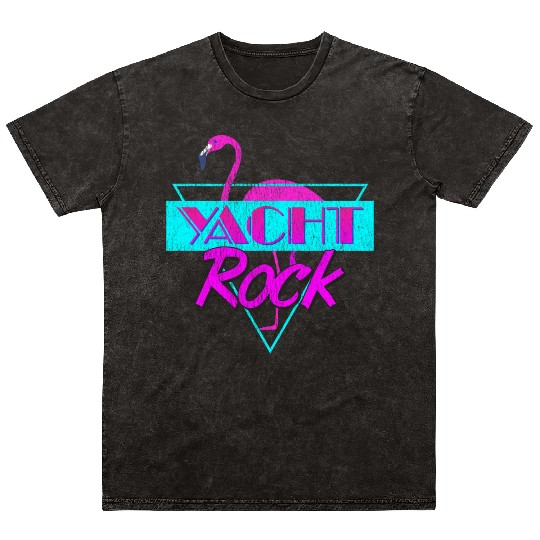 Yacht Rock Retro Flamingo Mineral Wash T Shirts
