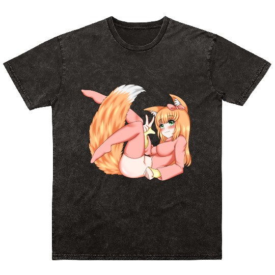 Foxy girl hen Manga Anime Waifu japanese sexy Mineral Wash T Shirts